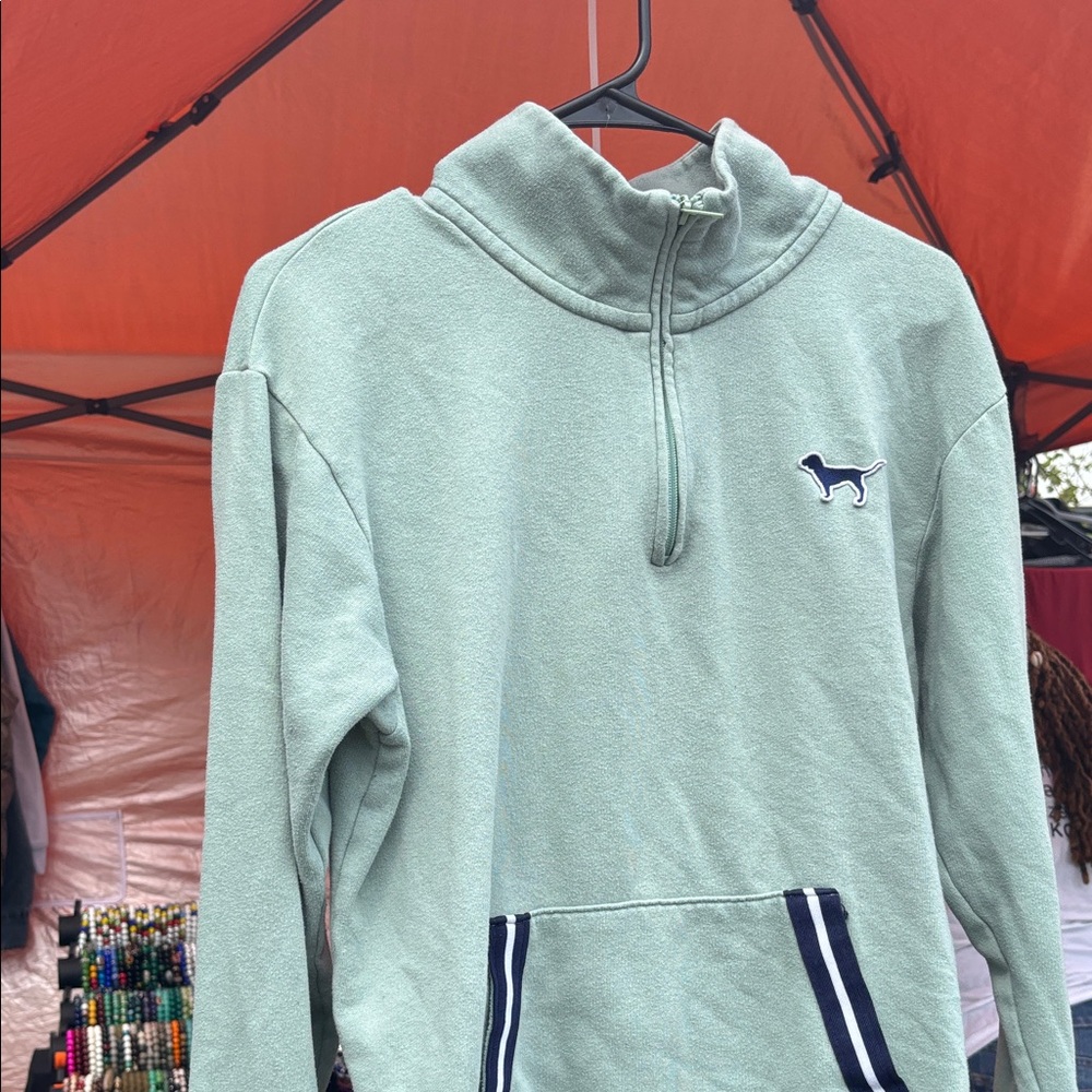 Green Quarter-Zip Pullover with Dog Logo